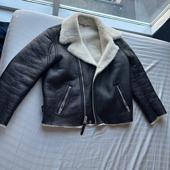 Coach Shearling Moto Jacket - Picture 1 of 5